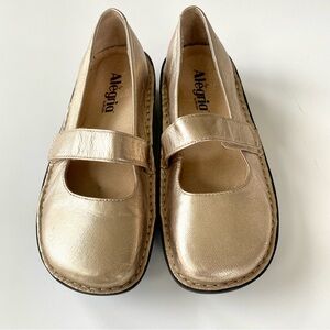 Alegria Gold Mules-Size 36